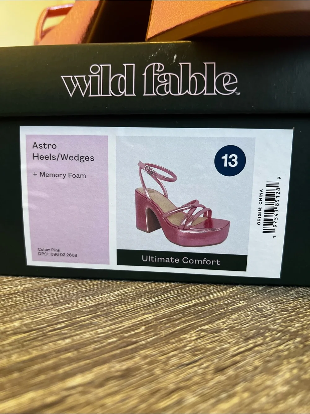 NWT Y2K Wild Fable Pink Metallic Platform Chunky Block High Heel- Size 13